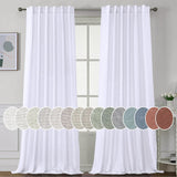 Natural Linen Tab Loop Pocket Semi Sheer Light Filtering Curtains
