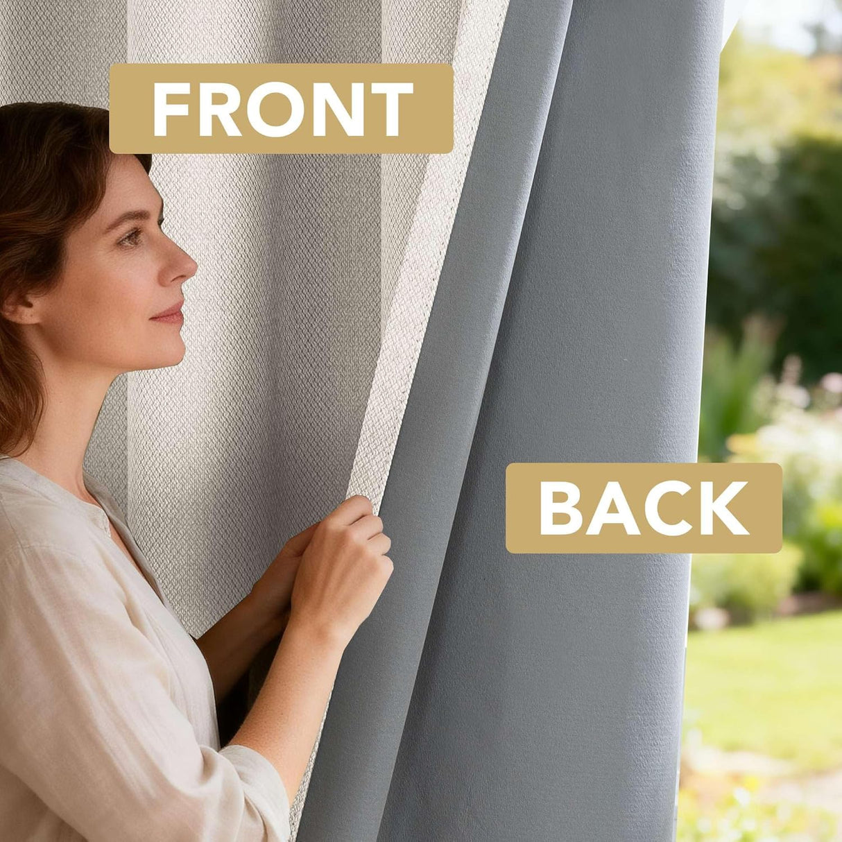 H.VERSAILTEX 100% Blackout Curtains Back Tab Full Light Blocking Thermal Insulated 2 Panels