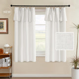 H.VERSAILTEX Linen Semi-Sheer Curtains 84 Inch for Living Room, Ivory