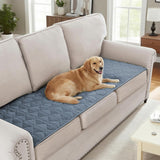 H.VERSAILTEX Couch Cover Chenille Pet Fuzzy Sofa Covers for 3 Cushion Couch Anti Slip Washable Sofa Slipcovers with Strap Soft Couch Protector Cover for Dogs Cats Kids(36" x 74",Khaki)