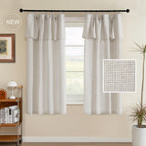 H.VERSAILTEX Linen Curtains with Attached Valance 95 Inch Length for Living Room Boho Window Drapes 2 Panels Set for Farmhouse Semi-Sheer Treatments Rod Pocket/Ring Top for Bedroom 52 x 95 Inch, Linen
