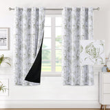 H.VERSAILTEX 100% Blackout Curtains for Living Room Camellia Floral Thermal Insulated Grommet Window Drapes 2 Panels