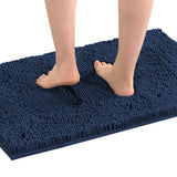 H.VERSAILTEX Bath Mat Bath Rug for Bathroom Luxury Chenille Bathroom Rug Mat Extra Soft and Absorbent Microfiber Shaggy Rugs Non Slip Rug Quick Dry Bath Mat Washable, 24 x 36 Inches, Dove Gray