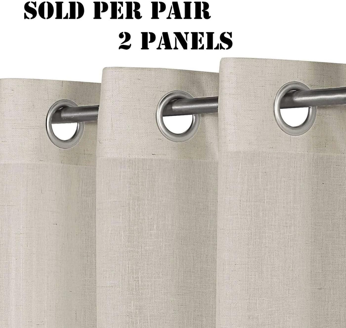 Light Filtering Linen Textured Curtains Grommet Curtains