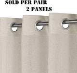 Light Filtering Linen Textured Curtains Grommet Curtains