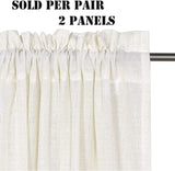 Natural Linen Rod Pocket Curtains Semi Sheer Curtains