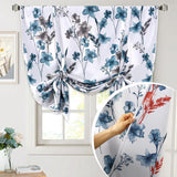 H.VERSAILTEX Tie Up Curtain Double Sided Cattleya Floral Printed Rod Pocket Balloon Roman Window Valance