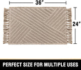 H.VERSAILTEX Waffle Boho Bath Mat – Super Absorbent, Non-Slip & Quick Dry