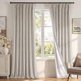 H.VERSAILTEX Ivory Pinch Pleated 100% Blackout Curtains 84 Inches Long