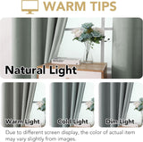 H.VERSAILTEX Linen Curtains with Valance 84 Inch Long 2 Panels Farmhouse Boho Privacy Window Curtains for Living Room Bedroom Ring/Rod Pocket Privacy Light Filtering Drapes, 52x 84 Inch, Heather Sage