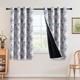 H.VERSAILTEX Floral 100% Blackout Vintage Curtains Patterned Thermal Insulated Grommet Window Drapes