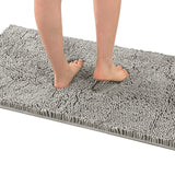 H.VERSAILTEX Bath Mat Bath Rug for Bathroom Luxury Chenille Bathroom Rug Mat Extra Soft and Absorbent Microfiber Shaggy Rugs Non Slip Rug Quick Dry Bath Mat Washable, 24 x 36 Inches, Dove Gray