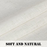 Natural Linen Rod Pocket Curtains Semi Sheer Curtains