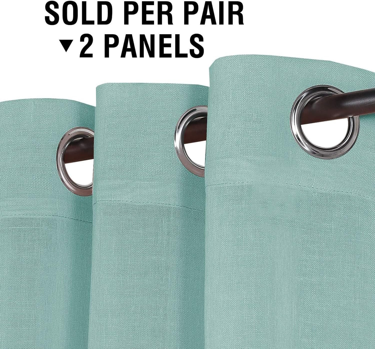 H.VERSAILTEX Linen Sheer Curtains 84 Inch Length Semi Sheer Curtains for Living Room Light Filtering Curtains, 2 Panels (52" W x 84" L, Sea Mist)