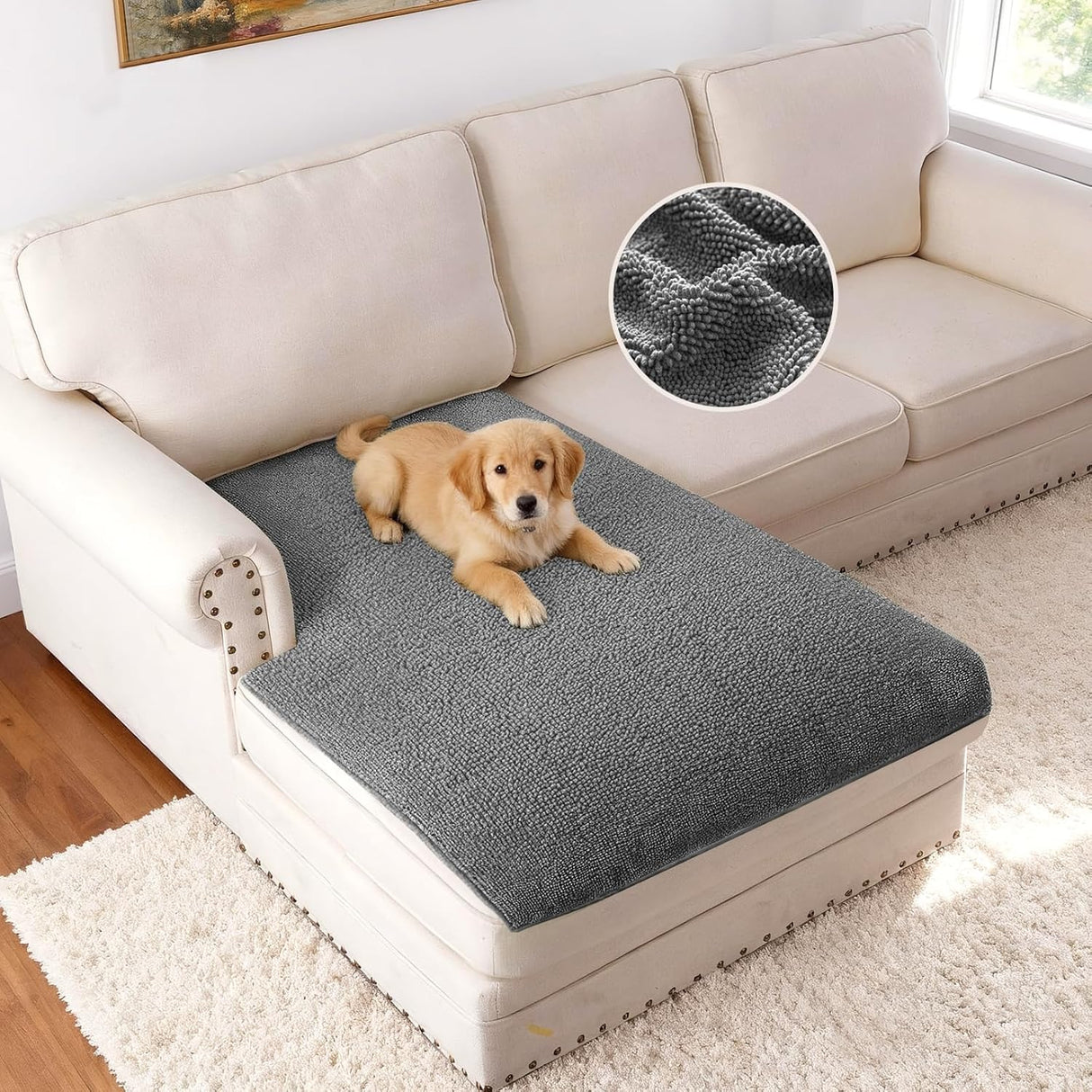 H.VERSAILTEX Chenille Pet Couch Cover – Non-Slip Sofa Protector for Dogs & Pets
