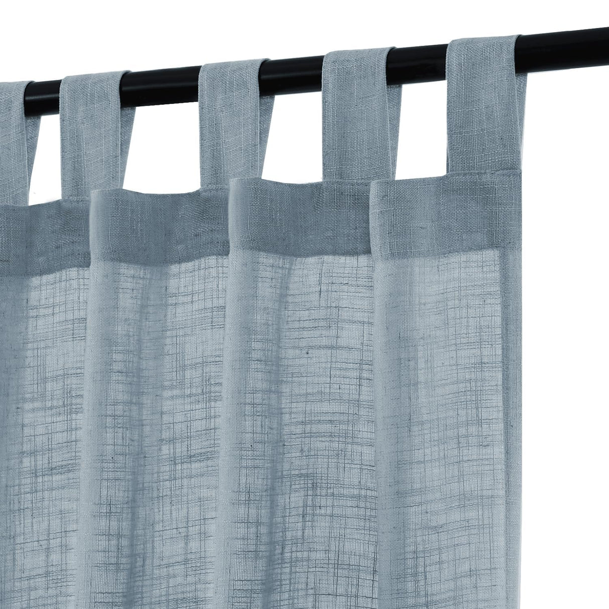 H.VERSAILTEX Linen Natural Linen Blended Curtains for Living Room Burlap Linen Textured Tab Top Curtain Energy Efficient Light Filtering Curtains (Set of 2, 52" x 84", Stone Blue)