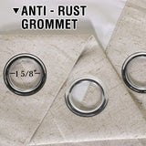 Linen Blackout Thermal Insulated  White Liner Grommet Top Curtains