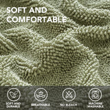 H.VERSAILTEX Non Slip Pet Couch Cover Chenille Dog Bed Protector Thick Soft Sofa Slipcover Pet Friendly Washable Couch Cushion Covers for Pets (30" x 53", Sage)