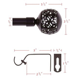H.VERSAILTEX Single Retractable Curtain Rod, 0.75 Inc Diameter, Bronze, Ball Finial, Adjustable 48-84 Inches