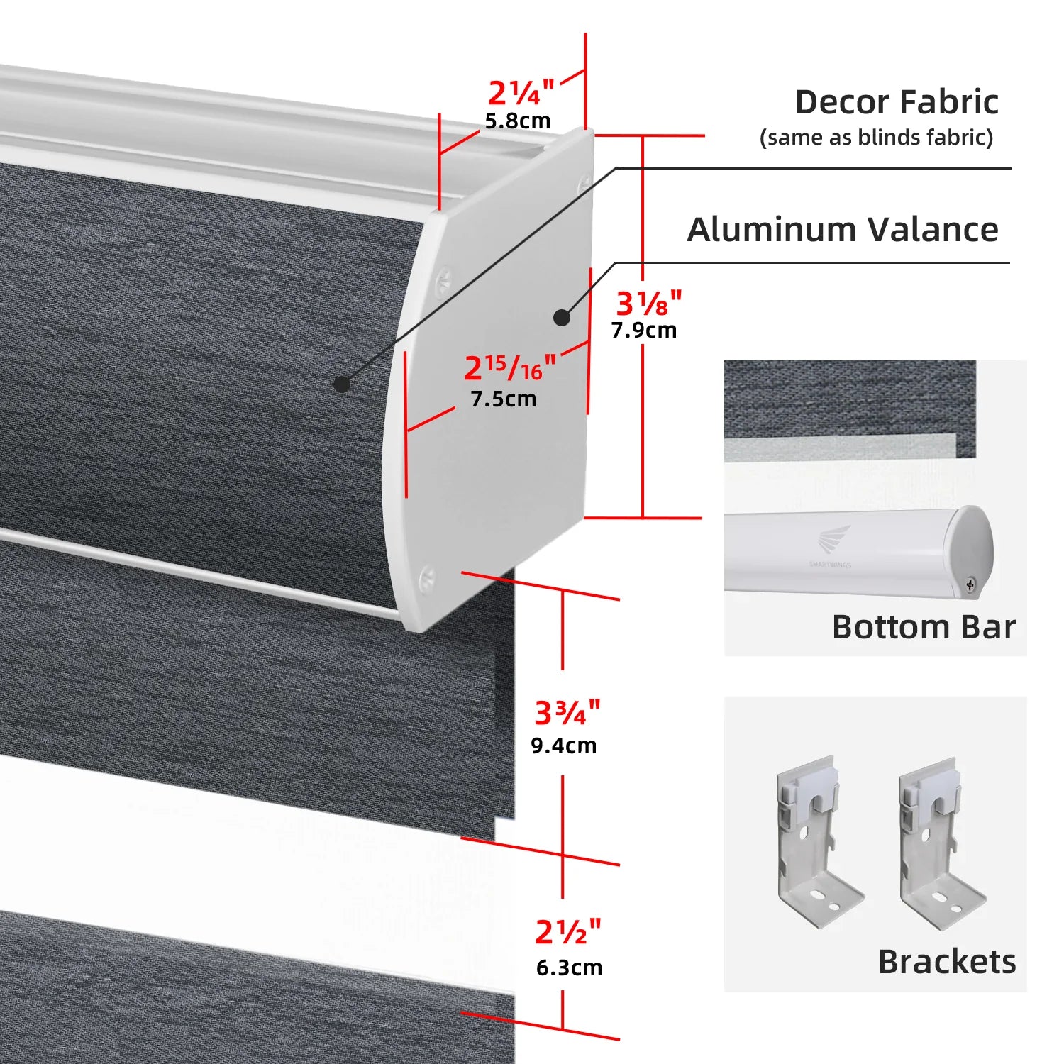 Motorized Zebra Shades 85% Blackout 95mm Ingrid