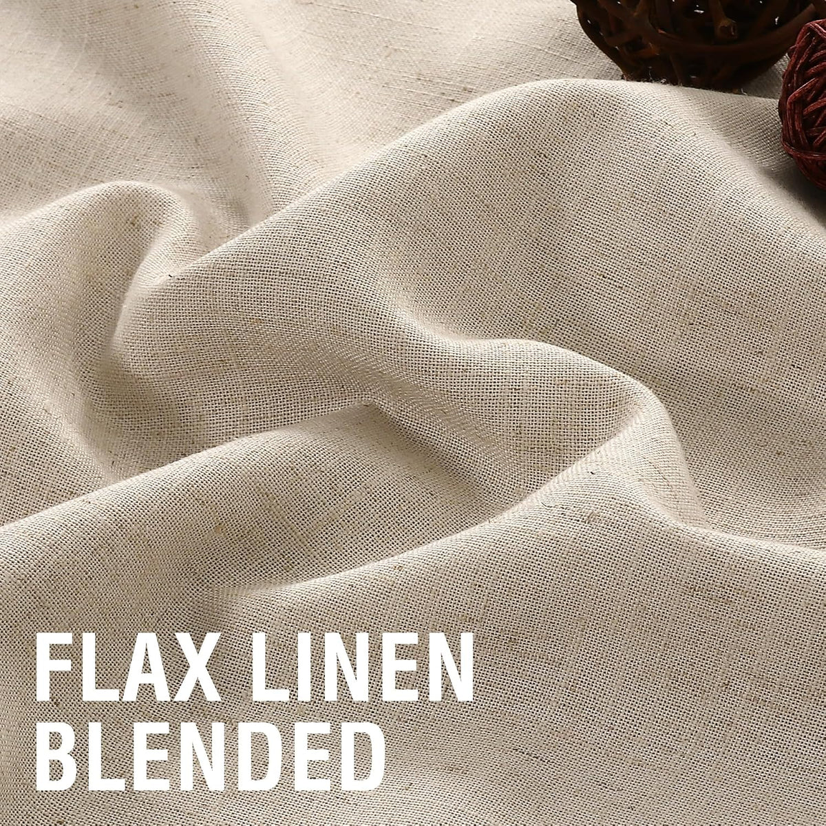 H.VERSAILTEX Linen Light Filtering Curtains 84 Inch for Living Room, Linen
