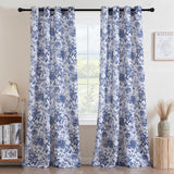 H.VERSAILTEX Linen Blend Curtains for Living Room Printed Floral Curtain Grommet Farmhouse Flower Patterned Drapes Window Treatment Panels Set of 2 Panels, 52" W x 84" L, Belinna Floral - Orange