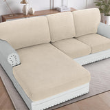 H.VERSAILTEX Sectional Couch Covers 1 Piece Chaise Slipcover L Shape Separate Cushion Couch Cover for Both Left/Right Sectional Couch