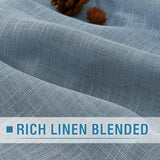 H.VERSAILTEX Linen Blended Curtains 84 Inches Long for Living Room and Bedroom - Light Filtering Rod Pocket, Burlap Textured, 2 Panel Sets, Stone Blue