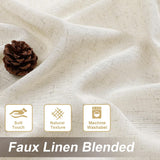 H.VERSAILTEX Linen Semi-Sheer Curtains 84 Inch for Living Room, Ivory