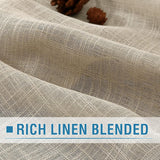 H.VERSAILTEX Linen Blended Curtains - Natural Linen Textured, Light Filtering Nickel Grommet 2 Panel Sets, 52" x 84", Angora for Living Room & Bedroom