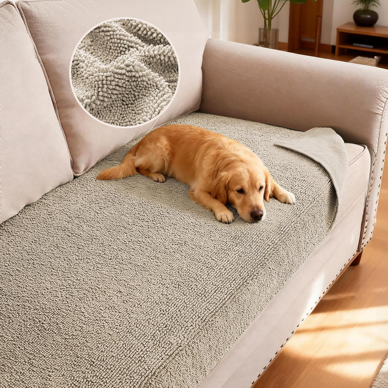 H.VERSAILTEX Chenille Pet Couch Cover – Non-Slip Sofa Protector for Dogs & Pets