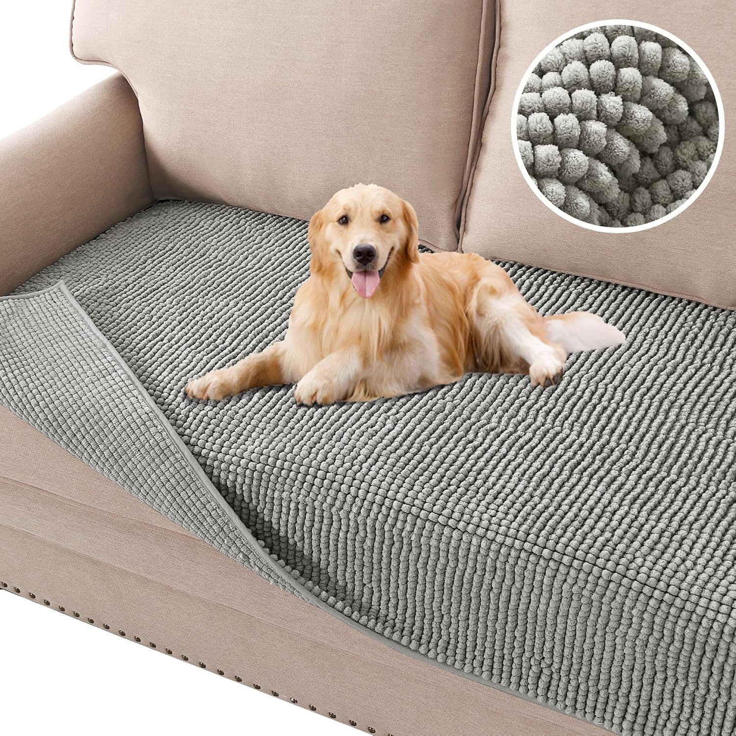 H.VERSAILTEX Thick Chenille Sofa Cover for Dogs & Pets – Soft, Anti-Slip Design