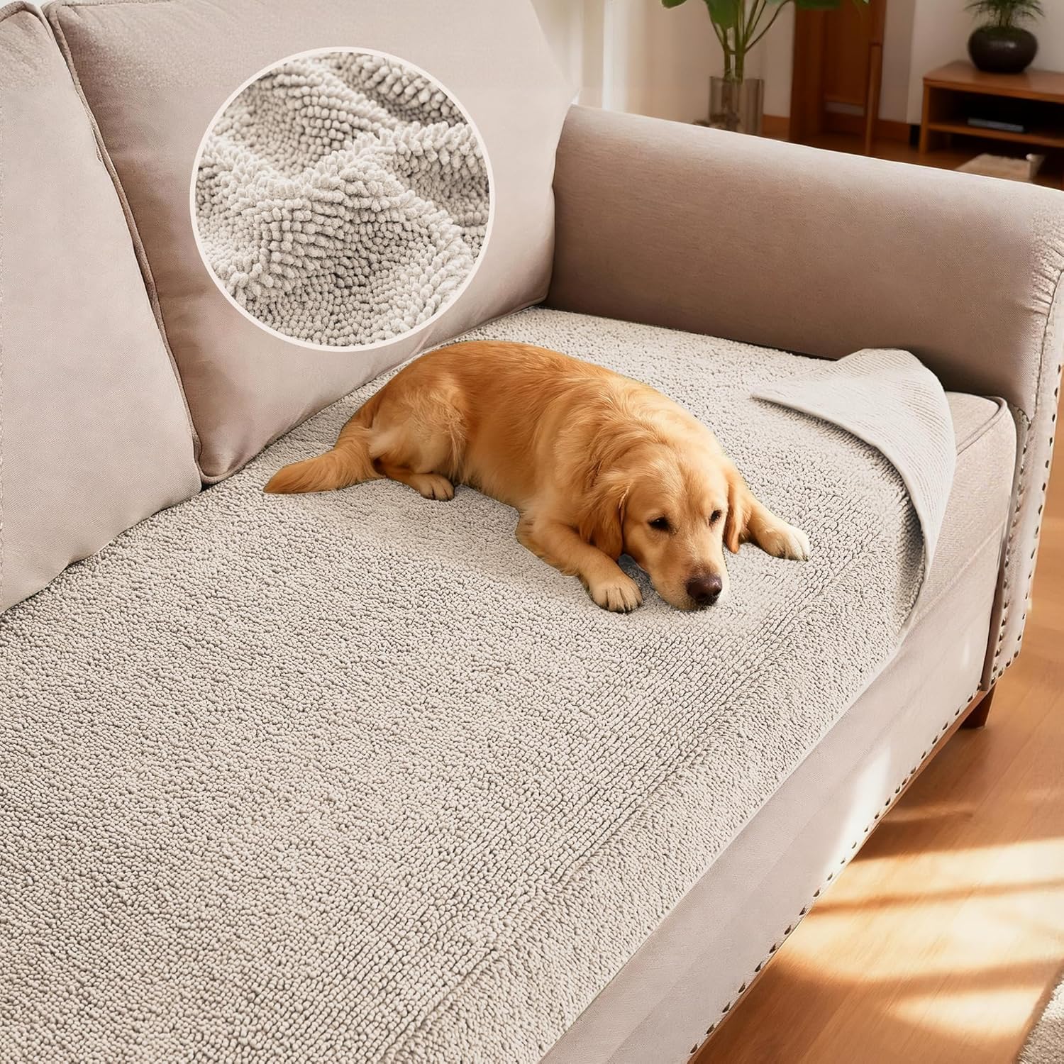 H.VERSAILTEX Chenille Pet Couch Cover – Non-Slip Sofa Protector for Dogs & Pets