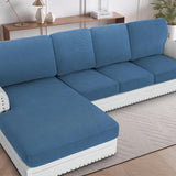 H.VERSAILTEX Sectional Couch Covers 1 Piece Chaise Slipcover L Shape Separate Cushion Couch Cover for Both Left/Right Sectional Couch