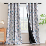 H.VERSAILTEX Floral 100% Blackout Vintage Curtains Patterned Thermal Insulated Grommet Window Drapes