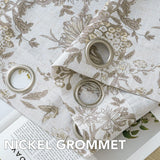 H.VERSAILTEX Linen Blend Curtains for Living Room Printed Floral Curtain Grommet Farmhouse Flower Patterned Drapes Window Treatment Panels Set of 2 Panels, 52" W x 84" L, Iberra Sesame - Taupe