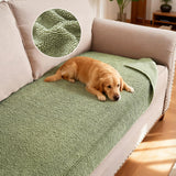 H.VERSAILTEX Non Slip Pet Couch Cover Chenille Dog Bed Protector Thick Soft Sofa Slipcover Pet Friendly Washable Couch Cushion Covers for Pets (30" x 53", Sage)