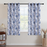 H.VERSAILTEX Linen Blend Curtains for Living Room Printed Floral Curtain Grommet Farmhouse Flower Patterned Drapes Window Treatment Panels Set of 2 Panels, 52" W x 84" L, Iberra Sesame - Taupe