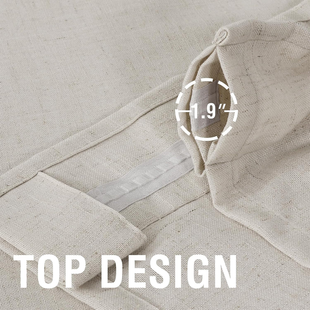 H.VERSAILTEX Light Filtering Linen Curtains 84 Inch for Bedroom, Pale Oak