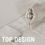 H.VERSAILTEX Light Filtering Linen Curtains 84 Inch for Bedroom, Pale Oak
