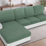 H.VERSAILTEX Sectional Couch Covers 1 Piece Chaise Slipcover L Shape Separate Cushion Couch Cover for Both Left/Right Sectional Couch