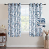H.VERSAILTEX Linen Blend Curtains for Living Room Printed Floral Curtain Grommet Farmhouse Flower Patterned Drapes Window Treatment Panels Set of 2 Panels, 52" W x 84" L, Belinna Floral - Orange