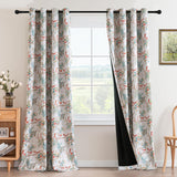 H.VERSAILTEX Floral 100% Blackout Vintage Curtains Patterned Thermal Insulated Grommet Window Drapes