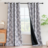 H.VERSAILTEX Floral 100% Blackout Vintage Curtains Patterned Thermal Insulated Grommet Window Drapes