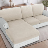 H.VERSAILTEX Sectional Couch Covers 1 Piece Chaise Slipcover L Shape Separate Cushion Couch Cover for Both Left/Right Sectional Couch