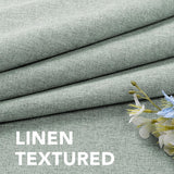 H.VERSAILTEX Linen Curtains with Valance 84 Inch Long 2 Panels Farmhouse Boho Privacy Window Curtains for Living Room Bedroom Ring/Rod Pocket Privacy Light Filtering Drapes, 52x 84 Inch, Heather Sage