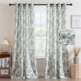 H.VERSAILTEX Linen Blend Curtains for Living Room Printed Floral Curtain Grommet Farmhouse Flower Patterned Drapes Window Treatment Panels Set of 2 Panels, 52" W x 84" L, Belinna Floral - Orange