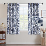 H.VERSAILTEX Linen Blend Curtains for Living Room Printed Floral Curtain Grommet Farmhouse Flower Patterned Drapes Window Treatment Panels Set of 2 Panels, 52" W x 63" L, Retro Floral - Brown