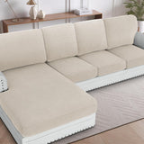 H.VERSAILTEX Sectional Couch Covers 1 Piece Chaise Slipcover L Shape Separate Cushion Couch Cover for Both Left/Right Sectional Couch