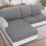 H.VERSAILTEX Sectional Couch Covers 1 Piece Chaise Slipcover L Shape Separate Cushion Couch Cover for Both Left/Right Sectional Couch